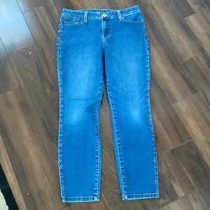 Style & Co. Denim Cotton Polyester & Spandex. Ankle Jeans. Dazzle along sides 8P
